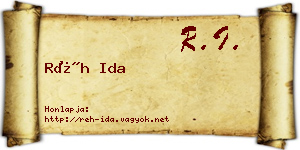 Réh Ida névjegykártya