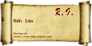 Réh Ida névjegykártya